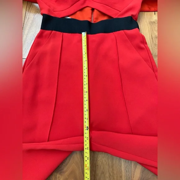 Self-Portrait Off-Shoulder Jumpsuit Red US 6 - Picture 14 of 16